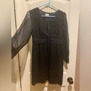 Anthropologie Dolan 100% silk vintage 1960s style black elegant dress USA medium